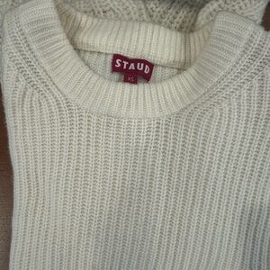 STAUD Cream Knit Sweater